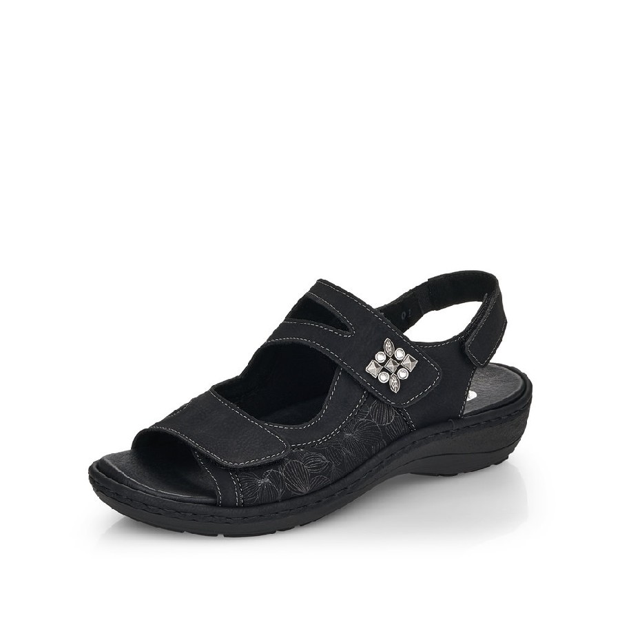 Svarta damsandaler/sandaletter i skinn från Remonte