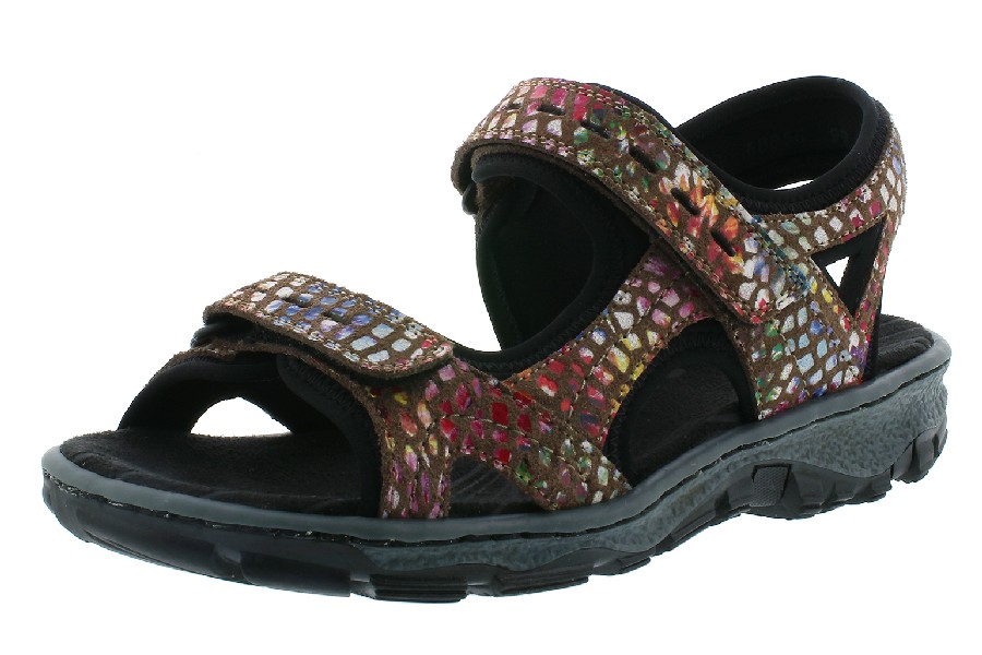 Black-Multia damsandaler/sandaletter i syntet från Rieker