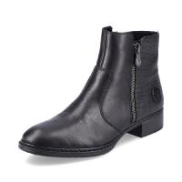 Rieker boots i svart skinn med perforerat mönster